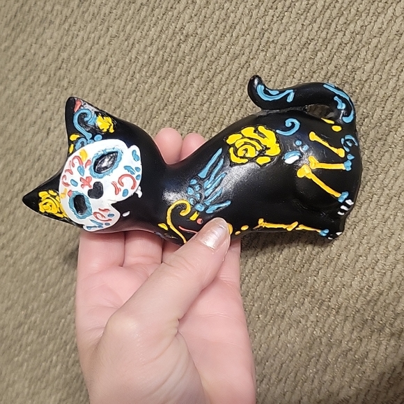 Cat figurine black suger skull - Picture 3 of 4